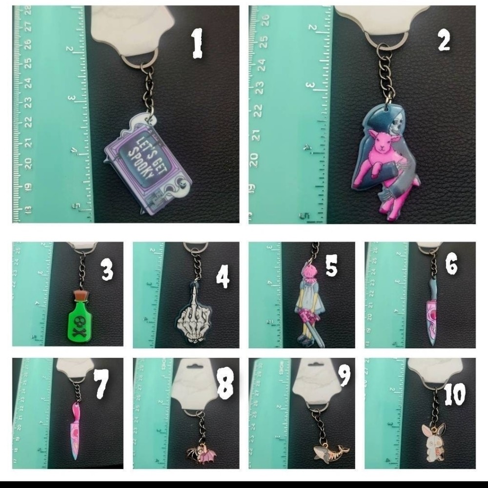 Scary halloween keychains